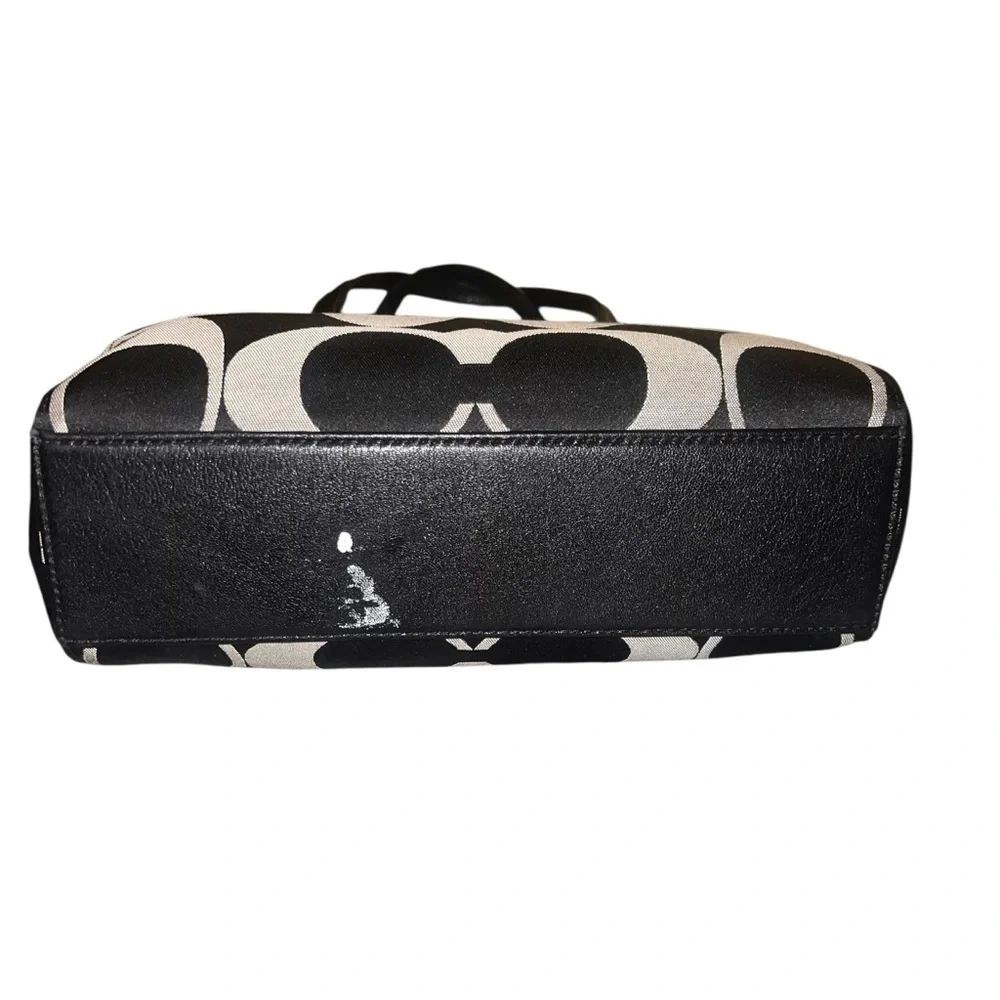 Coach Taylor Signature Bette Mini Tote Monogram Black Silver Canvas Classic